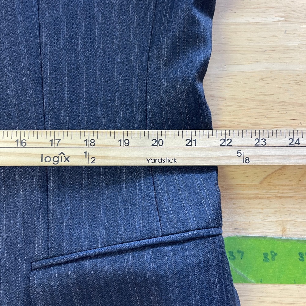 Jos A Bank 2-Piece Suit 42R 36x29 100% Wool Navy Blue Pin Striped Jacket  Pants - Picture 11 of 16